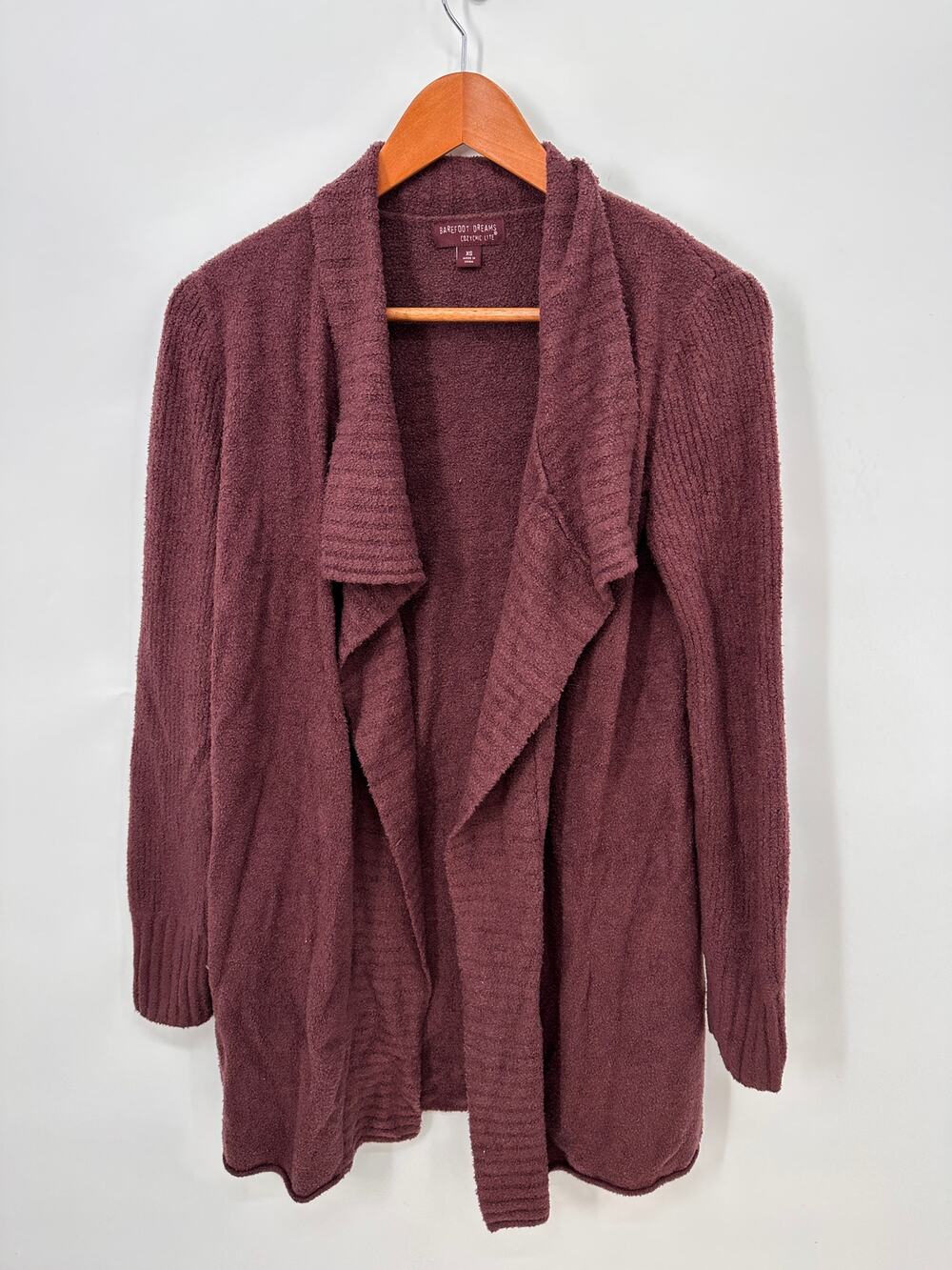 BAREFOOT DREAM Cozy Chic Plum Open Cardigan Sweater // XS